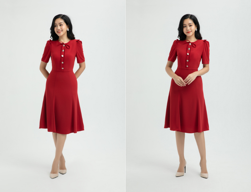 Những mẫu đầm màu đỏ tuyệt đẹp của BESE  Thời trang công sở Rosy Belle