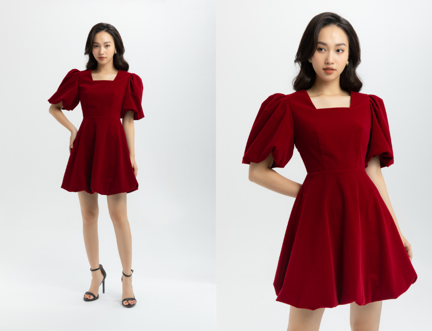 Đầm ôm body tay loe phối 2 màu đỏ đen cực hot  Hàng đẹp với giá tốt nhất