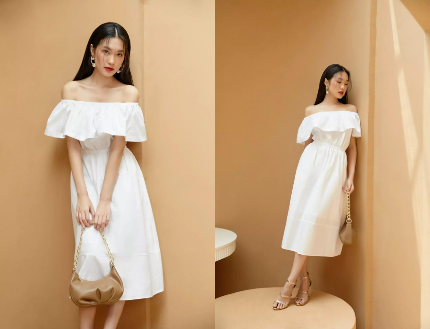 váy trễ vai trắng giá tốt Tháng 8 2023  Mua ngay  Shopee Việt Nam