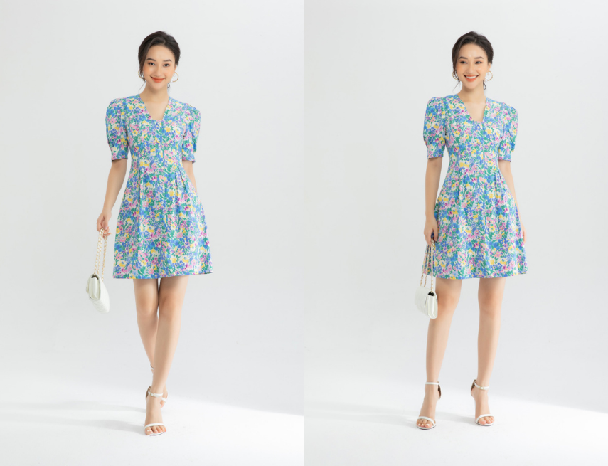 Váy 2 dây hoa nhí xoè ngắn kèm áo khoác len mỏng | Shopee Việt Nam