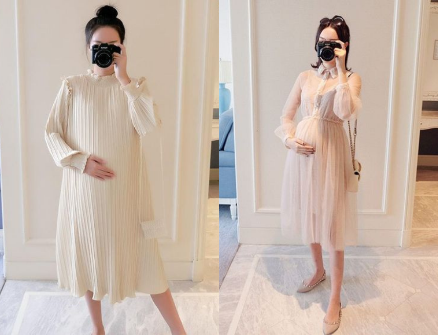 Đầm Bầu Dự Tiệc Sang Chảnh Carol Dress | Chất Liệu Dập Ly Cao Cấp – L'AMME