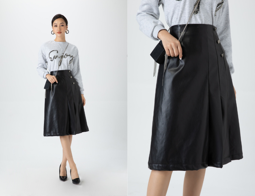 Chân váy Midi dài dáng suông xẻ tà sau đơn giản cá tính phong cách sang  trọng có bigsize màu đen nâu CV59 | Lazada.vn